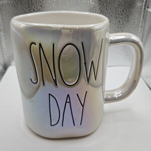 Rae Dunn Iridescent White Snow Day Mug